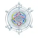 DNA molecule pierced by a sword tattoo design idea