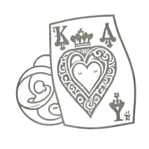 king of hearts playing card tattoo design idea