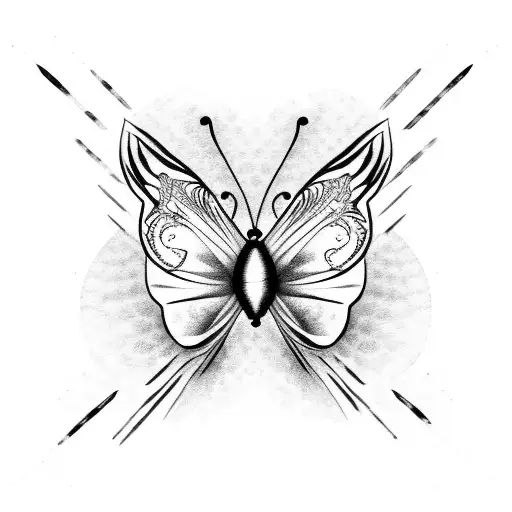 Butterfly with Eyes in the wings tattoo design idea
