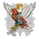 Serbian orthodox eagles tattoo design idea