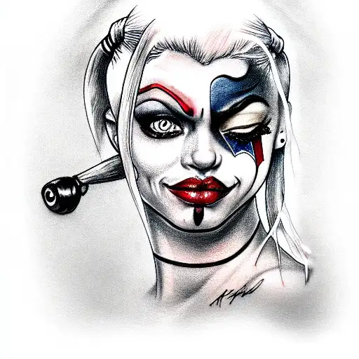 harley quinn tattoo design idea