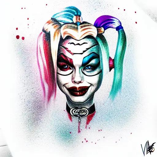 harley quinn tattoo design idea