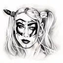 harley quinn tattoo design idea