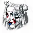 harley quinn tattoo design idea