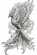 rising phoenix rising from the ashes tattoo design idea