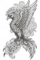 rising phoenix rising from the ashes tattoo design idea