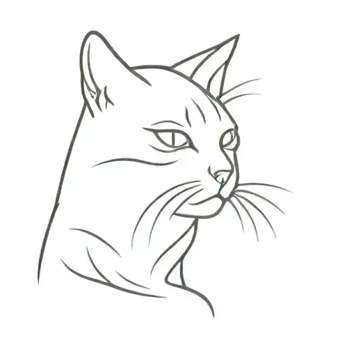 tabby cat tattoo design idea