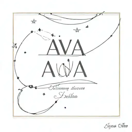 Ava and Ella name space tattoo design idea