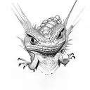 A sketch-style tattoo of a lizard shedding its skin, symbolizing growth and transformation tattoo design idea