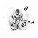 rugby and ski tattoo design idea