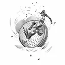 rugby and ski tattoo design idea