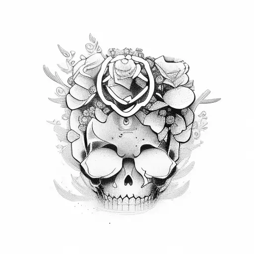 miner with flores and write familia tattoo design idea