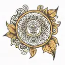 tooled leather tattoo design idea