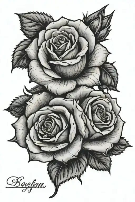 roses with 2006 tattoo design idea