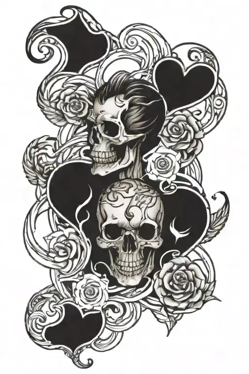 tattoo combination sleeve of the survival of heart attack, depression and narcistic parents tattoo design idea