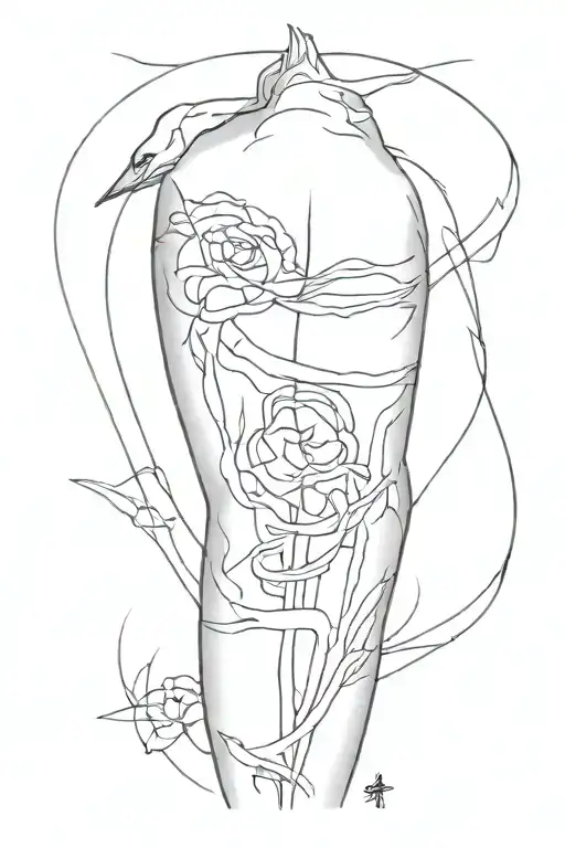 tattoo combination sleeve of the survival of heart attack, depression and narcistic parents tattoo design idea