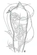 tattoo combination sleeve of the survival of heart attack, depression and narcistic parents tattoo design idea