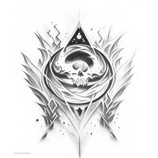 Combine the elements of magic and dark art to create a mystical tattoo design. tattoo design idea