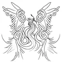 outline of dragon wings  tattoo design idea