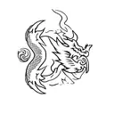outline of dragon wings  tattoo design idea