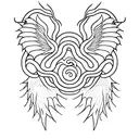 outline of dragon wings  tattoo design idea
