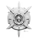spartan shield tattoo design idea