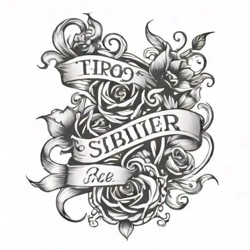 Script trio sibling tattoo tattoo design idea