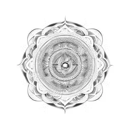 Mandala band with  Consciousness and Ying yang  tattoo design idea