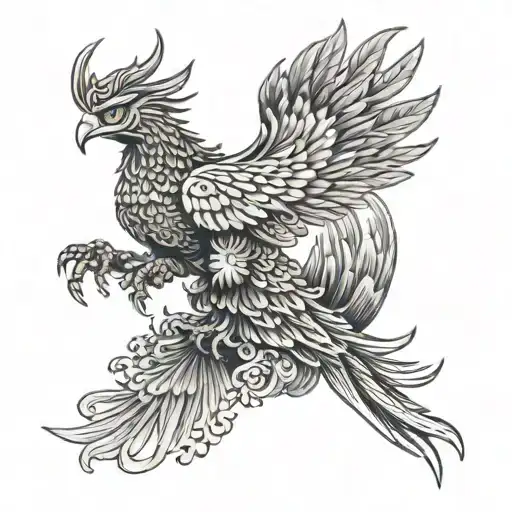 Garuda and phoenix rising tattoo design idea