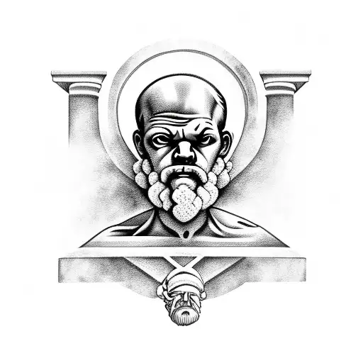 Socrates Greek dark tattoo design idea