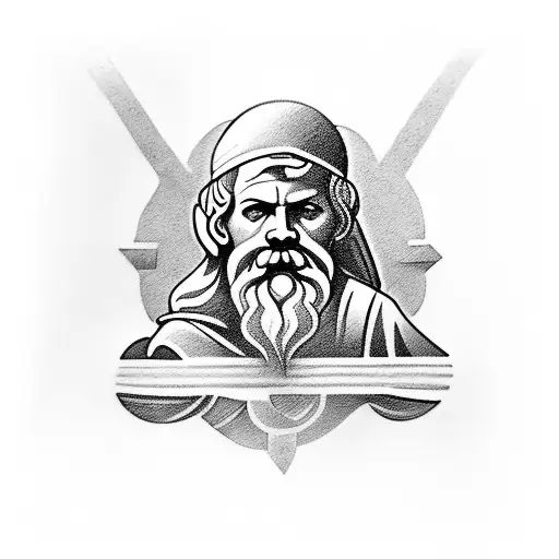 Socrates Greek dark tattoo design idea