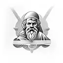 Socrates Greek dark tattoo design idea