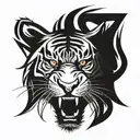 angry tiger face tattoo design idea