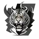 angry tiger face tattoo design idea