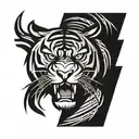 angry tiger face tattoo design idea