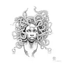 African American Medusa tattoo design idea