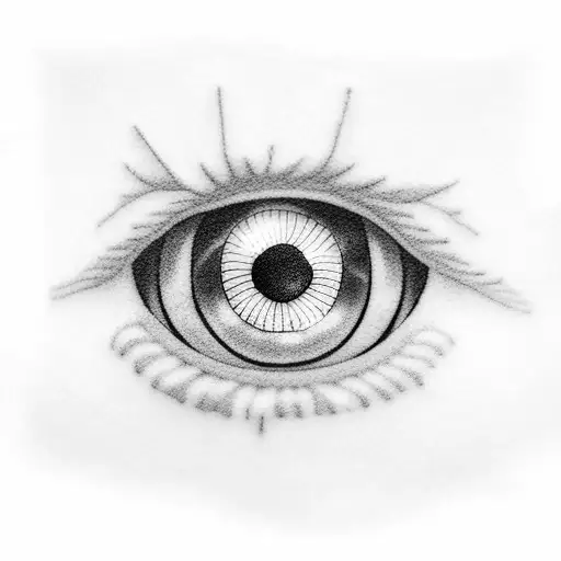 A dotwork tattoo of Nagato's eyes from your favorite anime series, with poker chips reflected in the eyes, representing your passion for both anime and poker. tattoo design idea