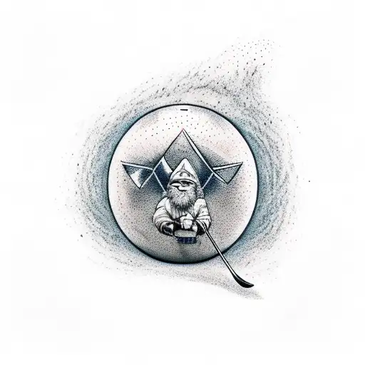 wizard with ball in hand tattoo design idea