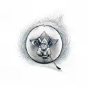 wizard with ball in hand tattoo design idea