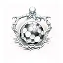 wizard with ball in hand tattoo design idea