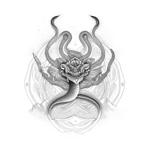 cobra e rosas tattoo design idea