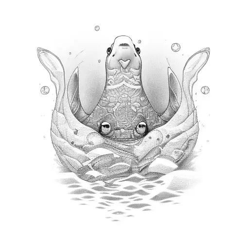 baleia beluga, mar tattoo design idea