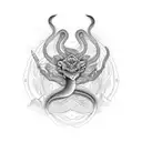 cobra e rosas tattoo design idea