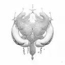 baleia beluga, mar tattoo design idea