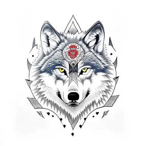 Wolf child dangerous tattoo design idea