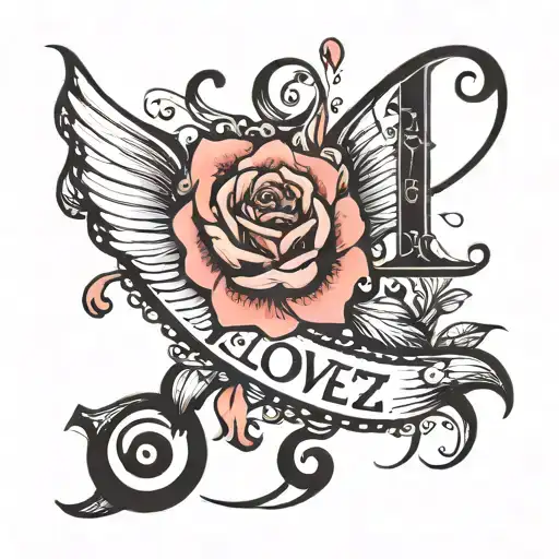 the words "Love Yourz" with the numbers 09,13,15  tattoo design idea