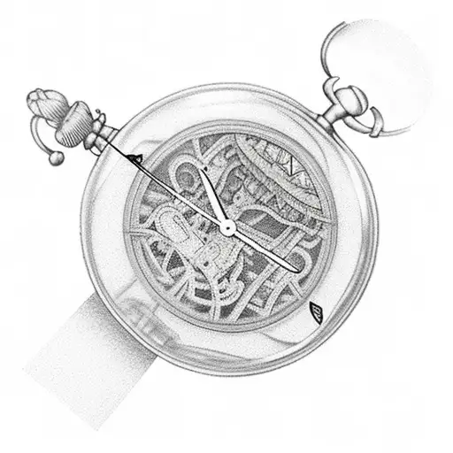 stopwatch with broken glass tattoo design idea