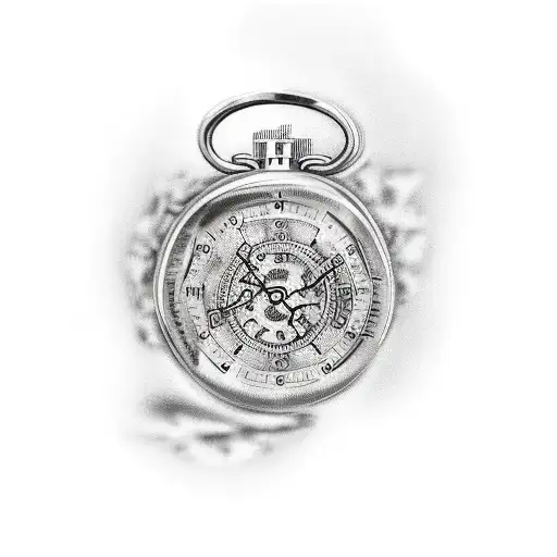 stopwatch with broken glass tattoo design idea