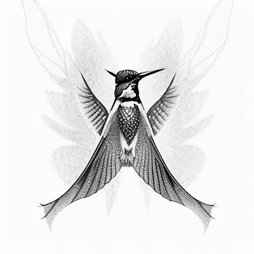 kingfisher flying up tattoo design idea