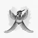 kingfisher flying up tattoo design idea